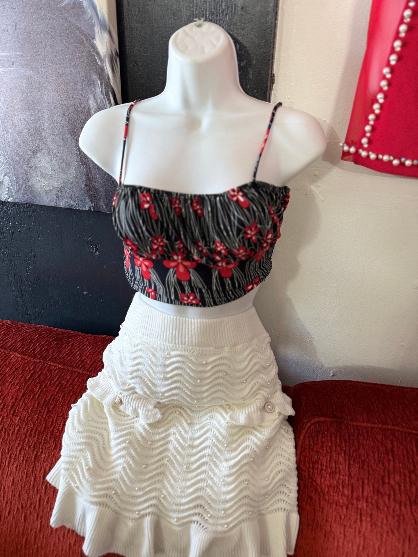 Black & red flower Shirt