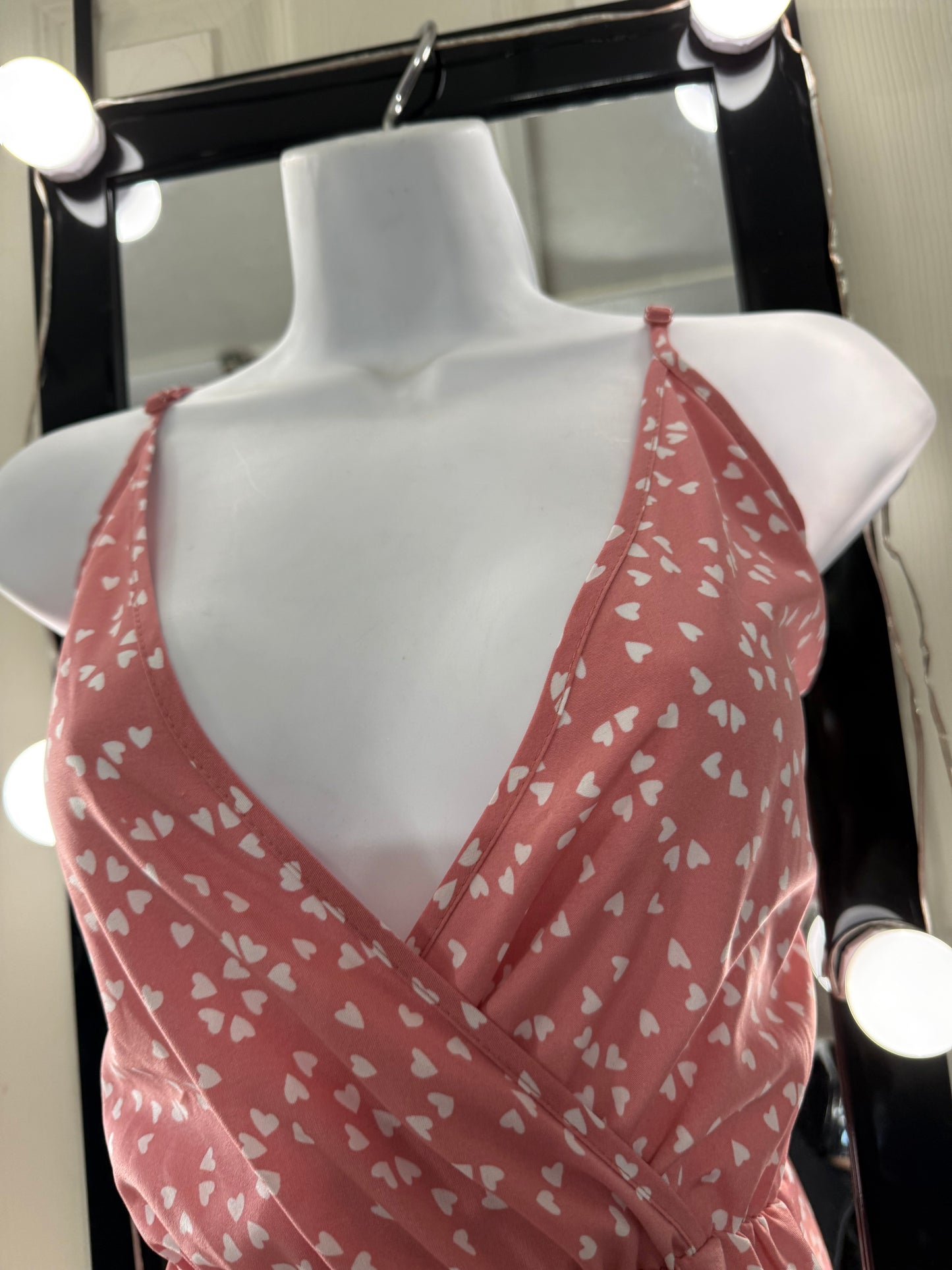 Pink heart romper
