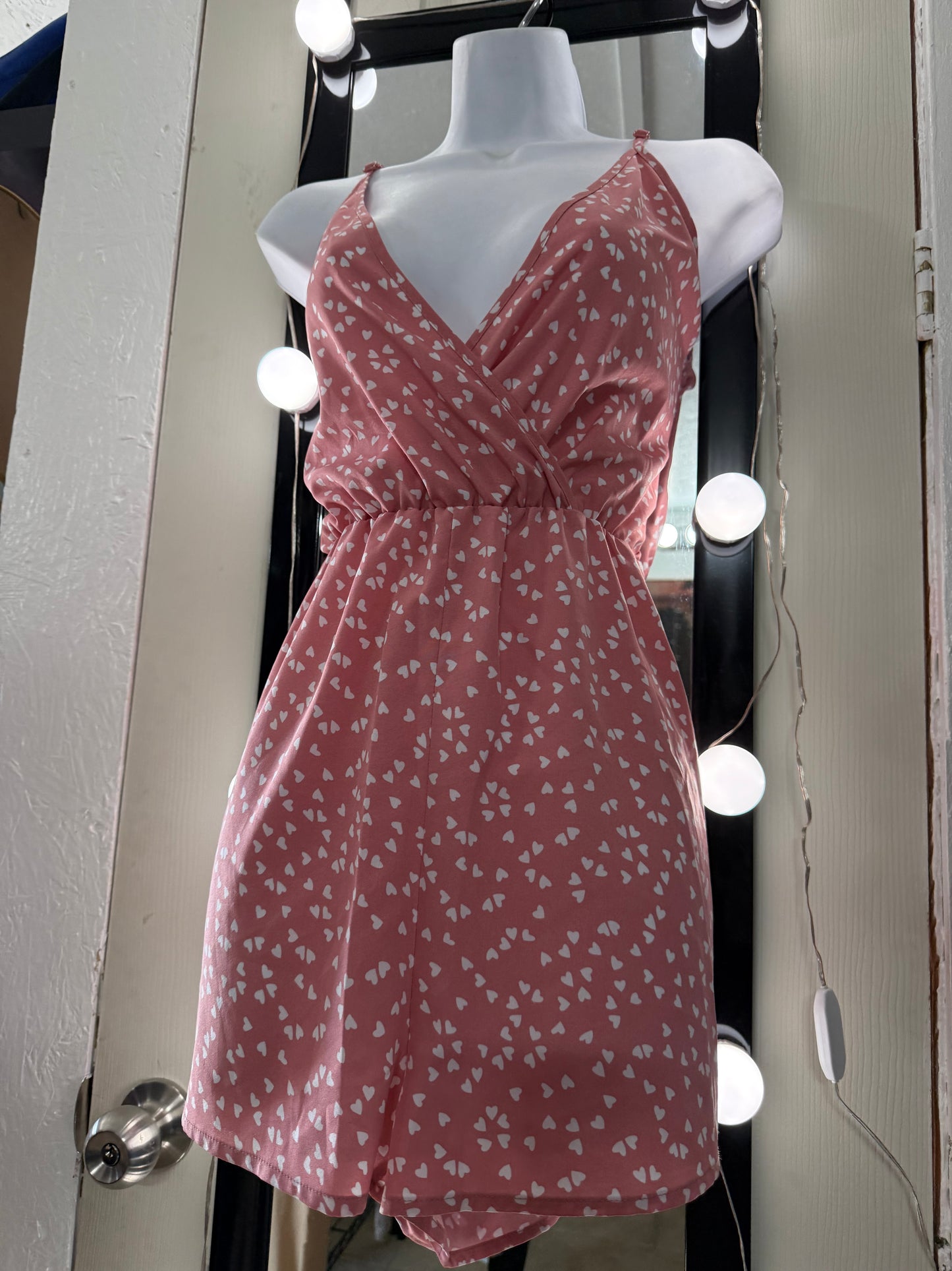 Pink heart romper