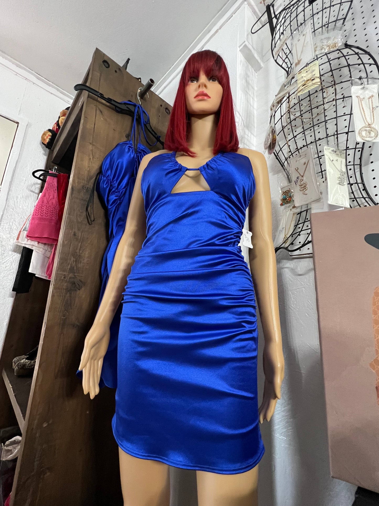 Blue cut dress