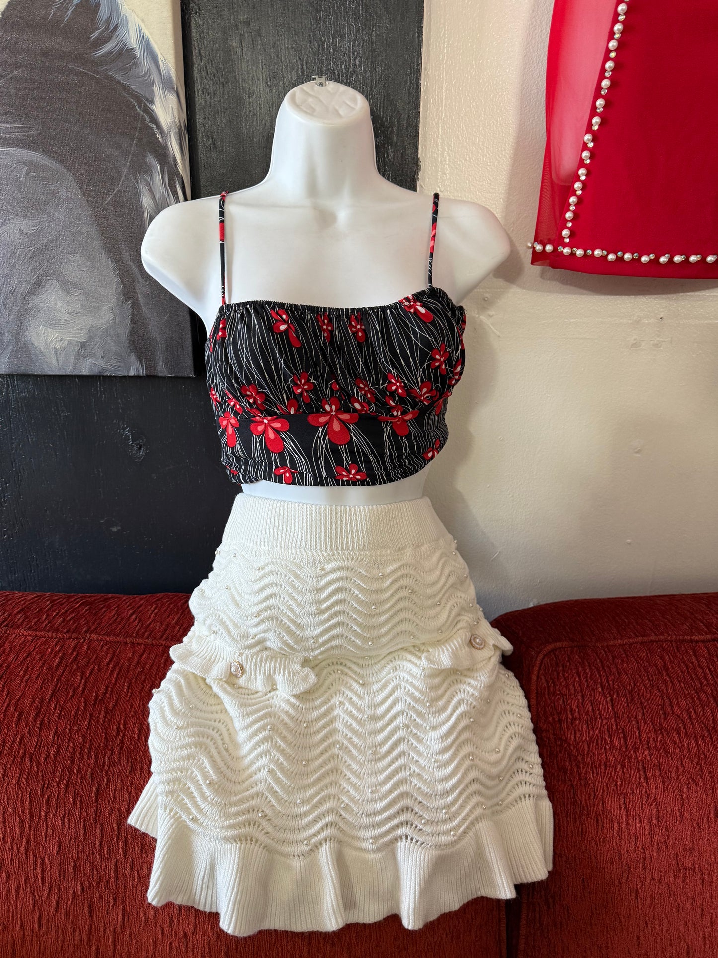 Black & red flower Shirt