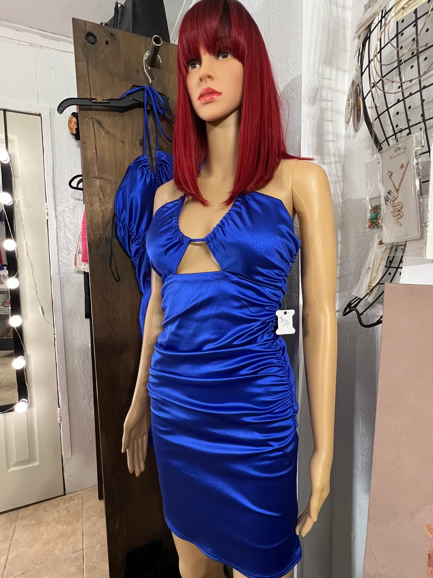 Blue cut dress