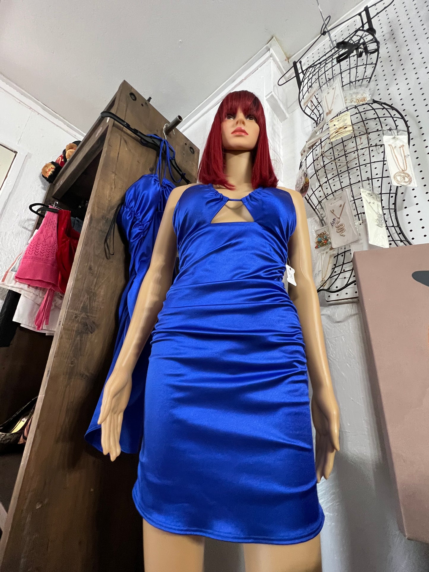 Blue cut dress