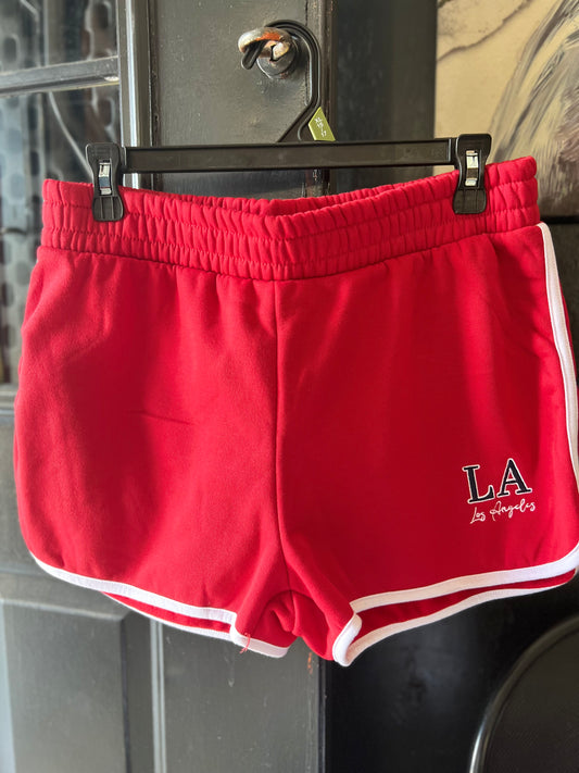 Red La shorts