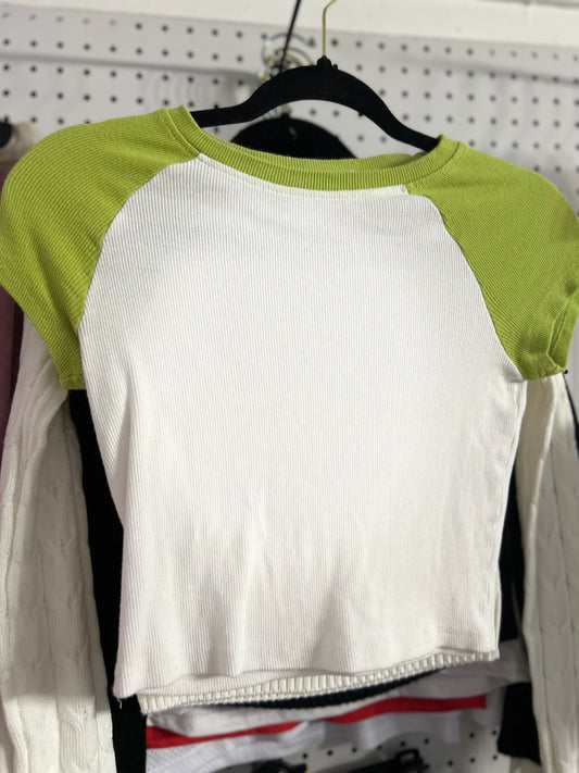 White & agree Crop Top