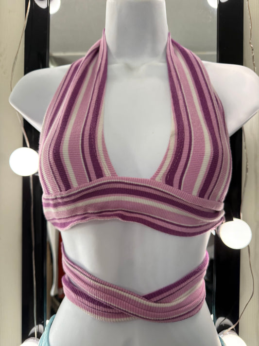 Striped purple crop top
