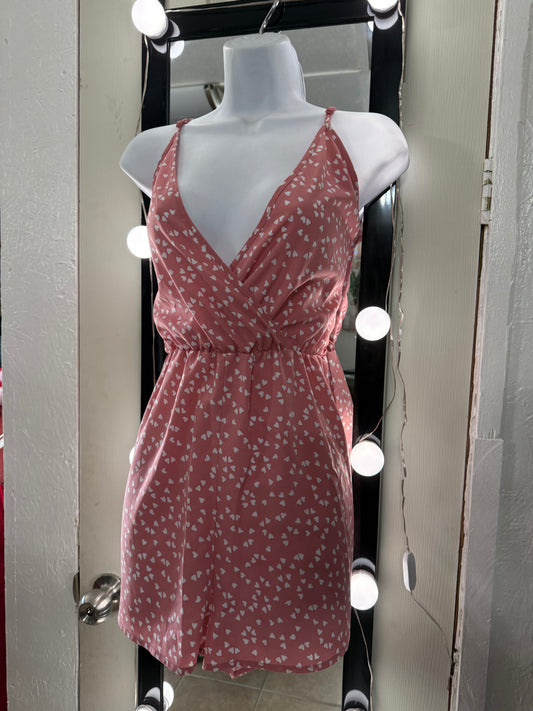 Pink heart romper